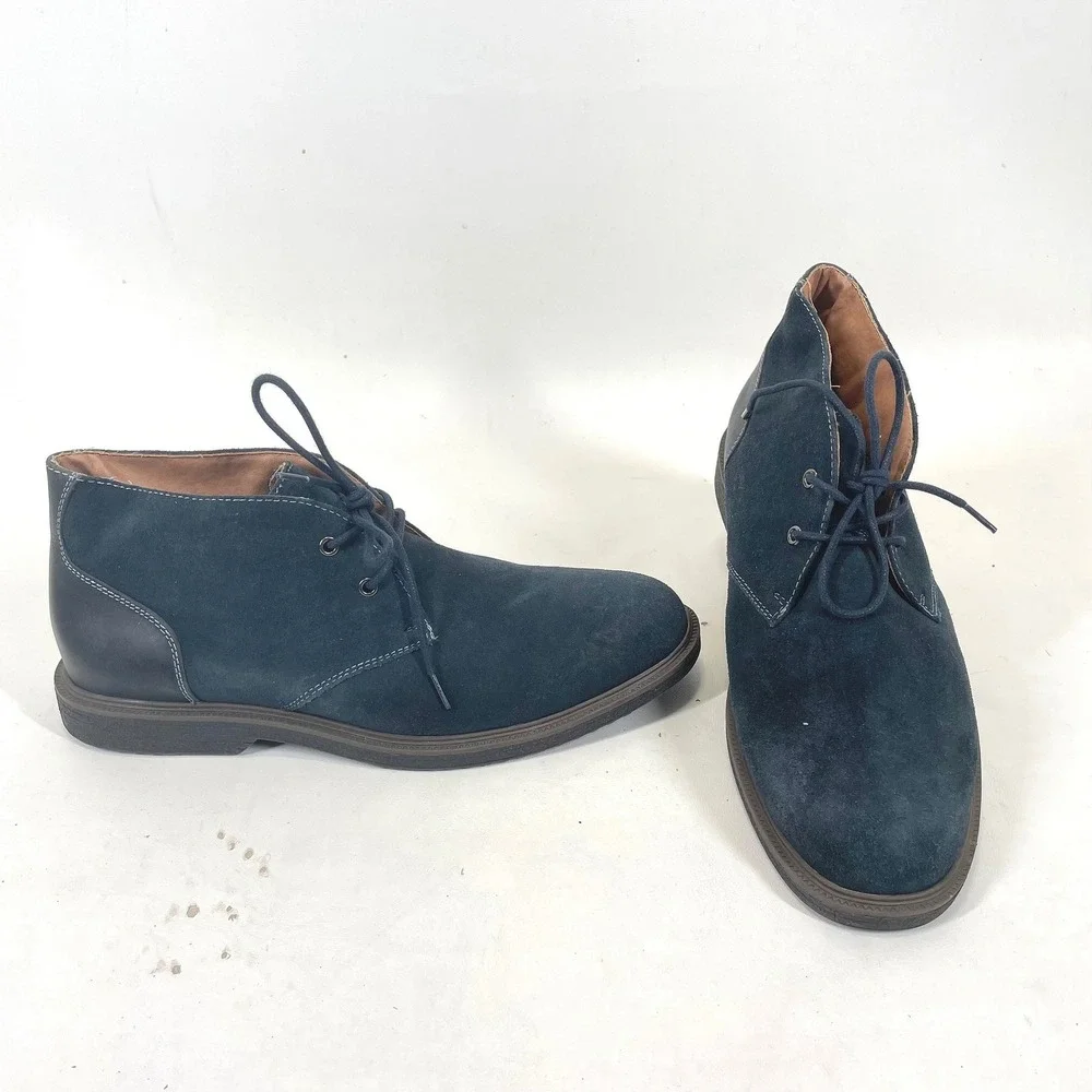 GH Bass Radley Mens Navy Blue Suede Leather Chukka Ankle Boots 9.5 M